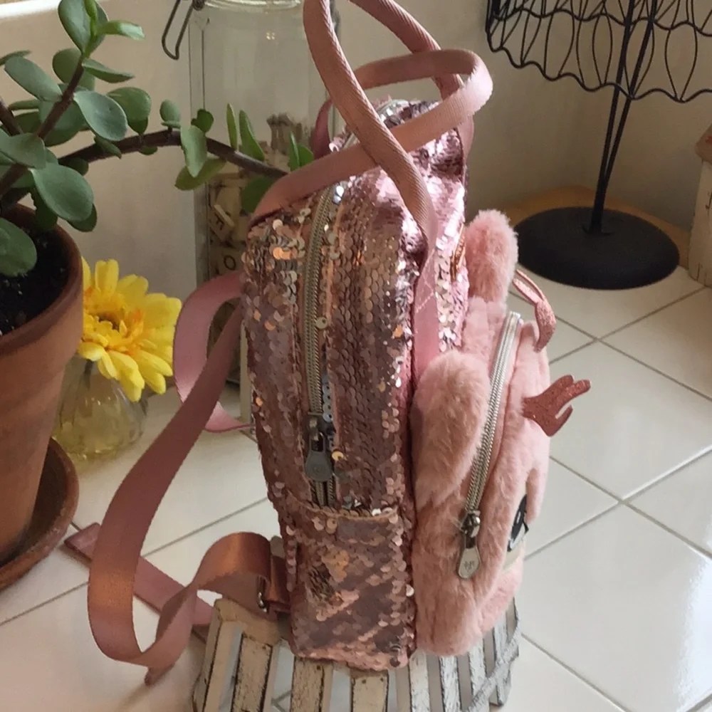 ‘Justice’ Sequined/Faux Fur Deer Face Backpack (#5)